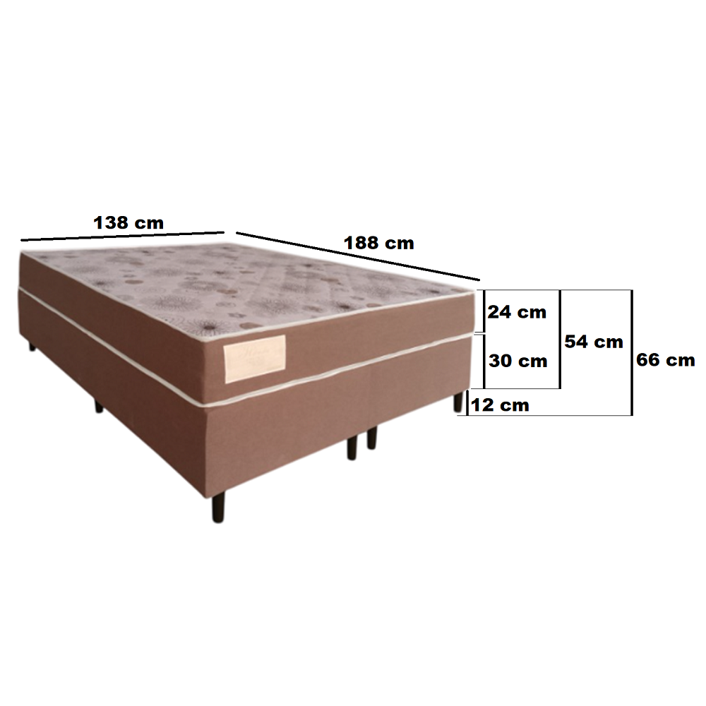 Cama Box Queen com Base e Colchão D-26 e Molas Ensacadas Heros 158x198x66cm Caza Nobre, , large image number 2