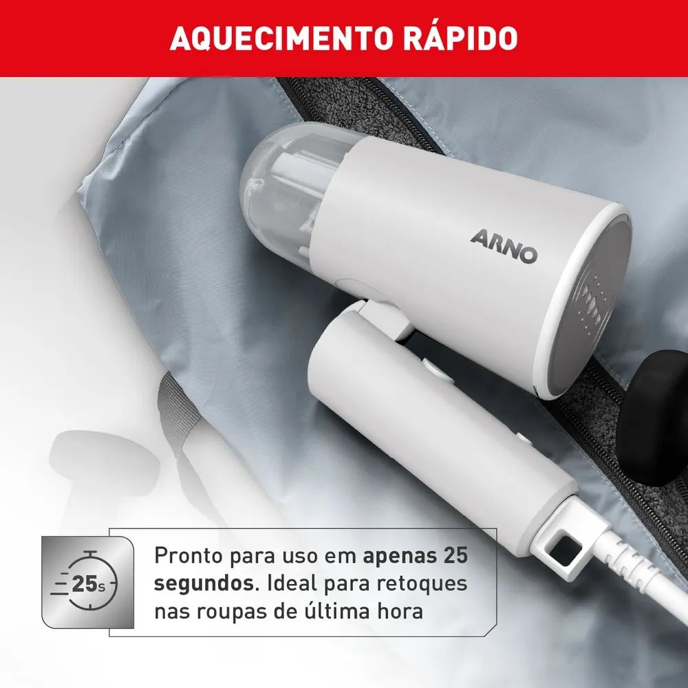 Vaporizador Arno Steam Travel Dobrável e Portátil 1100W Cinza 220V HS11, , large image number 4