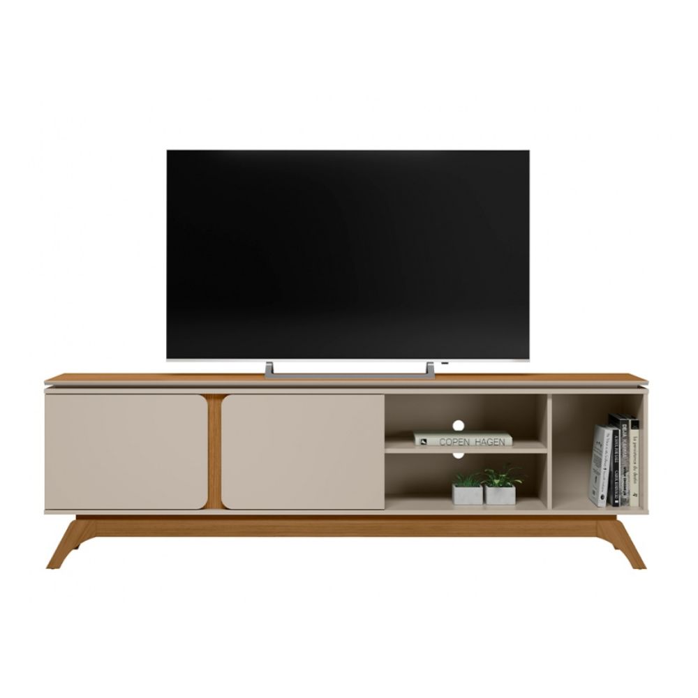 Rack para Tv Até 70" Polegadas Nature/Off White Linea Istambul