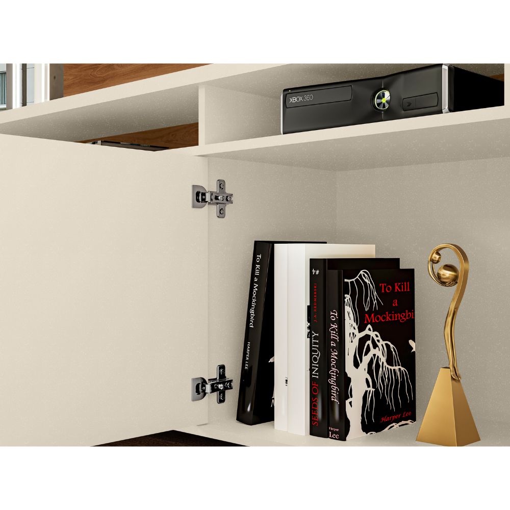 Estante Home Para TV Até 70 Polegadas 2 Porta Pérola/Cinamono Mobler Nevada, , large image number 3