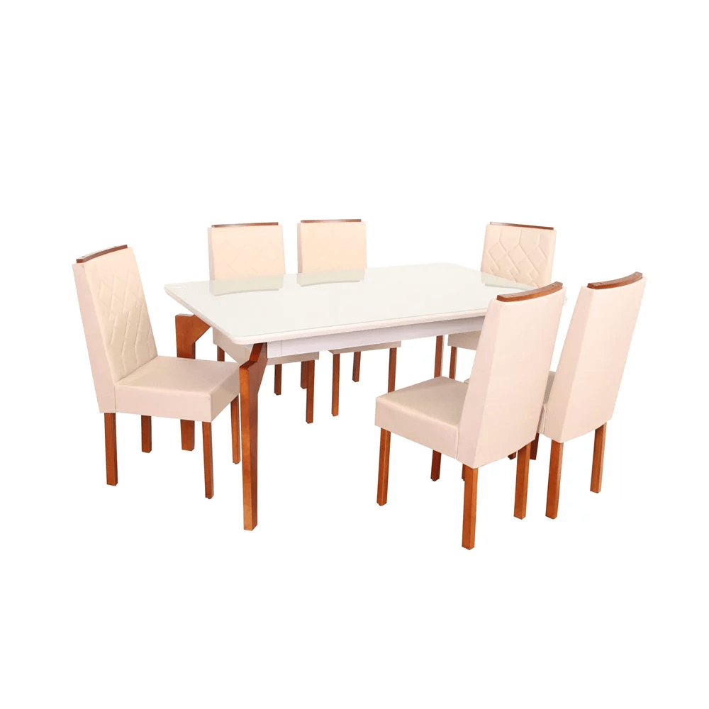 Mesa de Jantar Retangular 6 Cadeiras Abeille São Carlos, , large image number 1