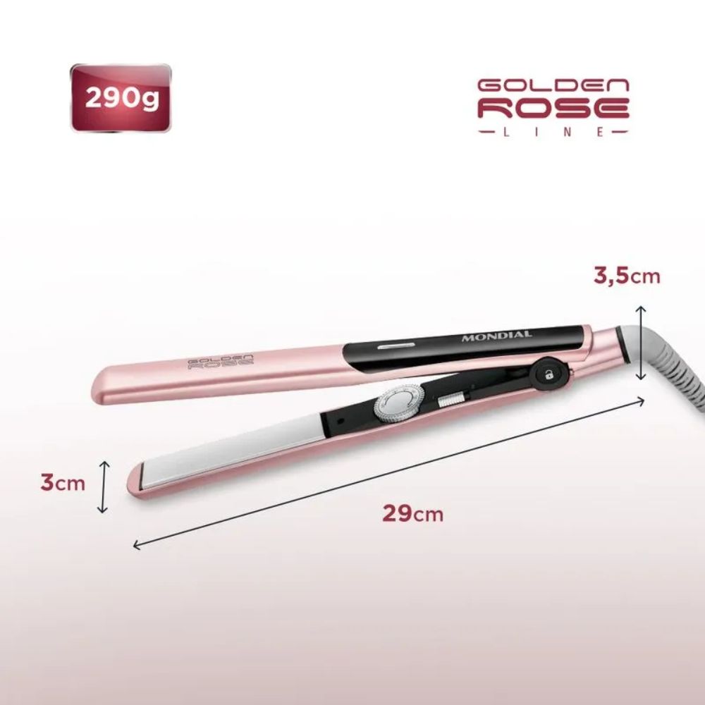 Prancha de Cabelo Mondial Alisadora Golden Rose P-20 Bivolt, , large image number 5