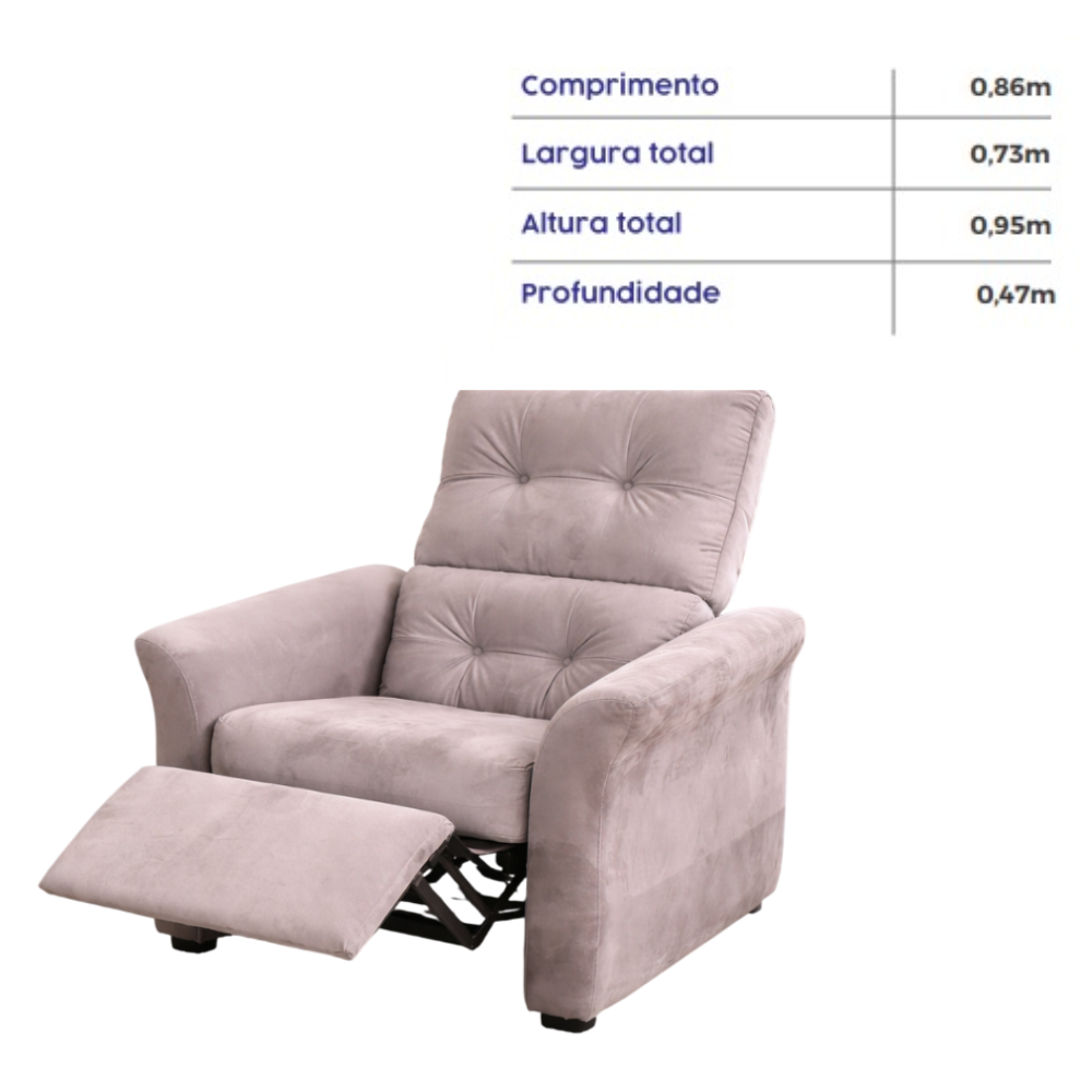 Poltrona do Papai Reclin&aacute;vel Suede Veludo Caramelo Movelpaz Dijon, , large image number 2