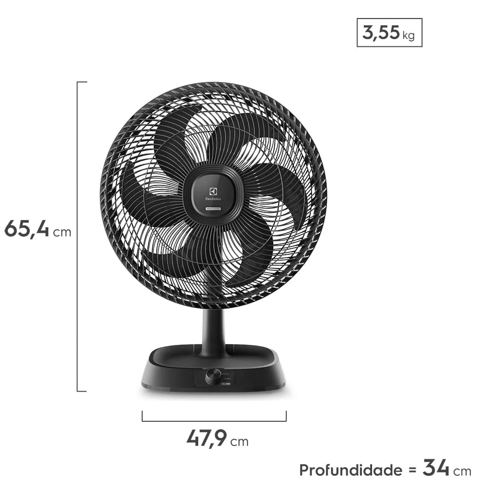 Ventilador de Mesa Electrolux 40cm 6 Pás Efficient Duoforc 220V EFD40 Grafite, , large image number 6