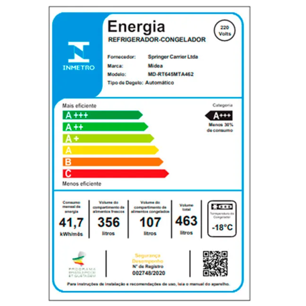 Geladeira Midea Frost Free Duplex MD-RT645MTA012 463L 2 Portas Inox, , large image number 4
