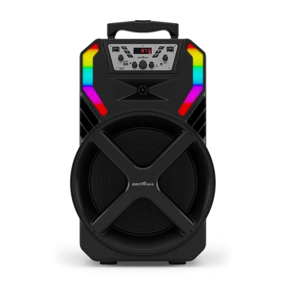 Caixa de Som Amplificada Britânia Bluetooth USB Rádio FM 700W Bivolt BCX12100