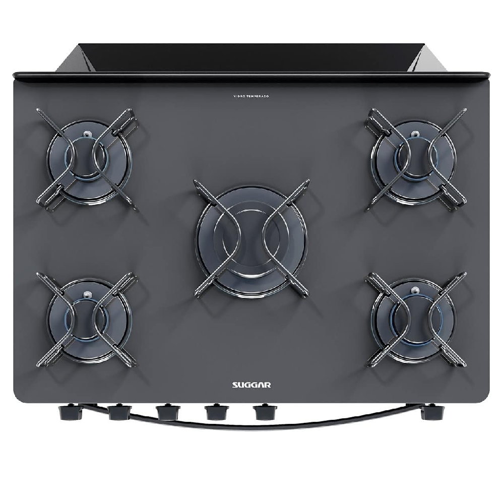 Fogão 5 Bocas Suggar Mesa de Vidro Preto Bivolt FGV510 Neo Cook, , large image number 4