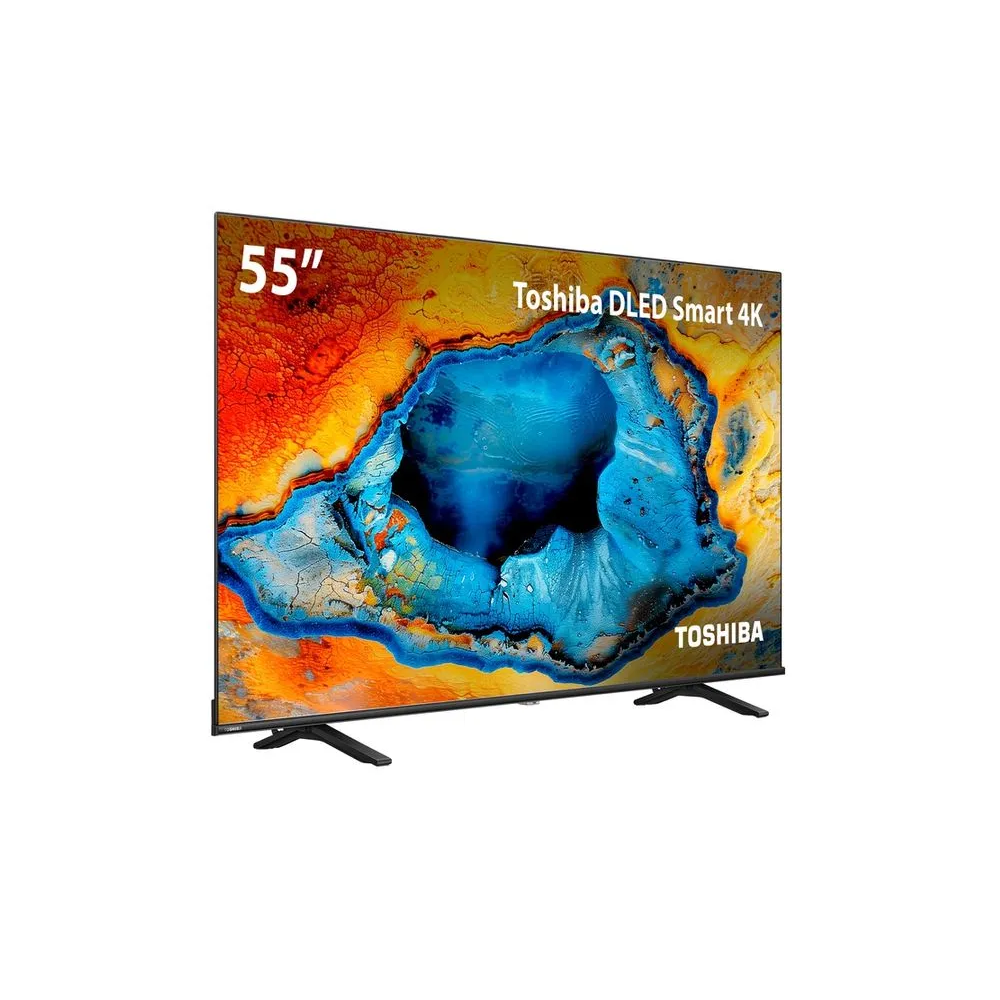 Smart TV 55 Polegadas Toshiba DLED 4K Wi-Fi VIDAA 3 HDMI 2 USB 1 RCA 55C350NS TB030M, , large image number 1