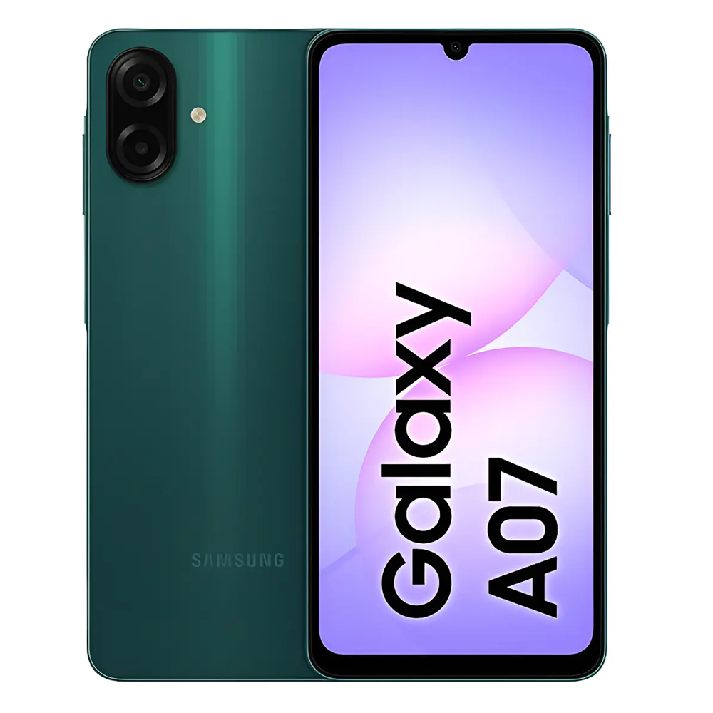 Smartphone Samsung A07 Verde 128GB 4GB RAM Tela 6,7" C&acirc;mera Dupla + Selfie 8MP