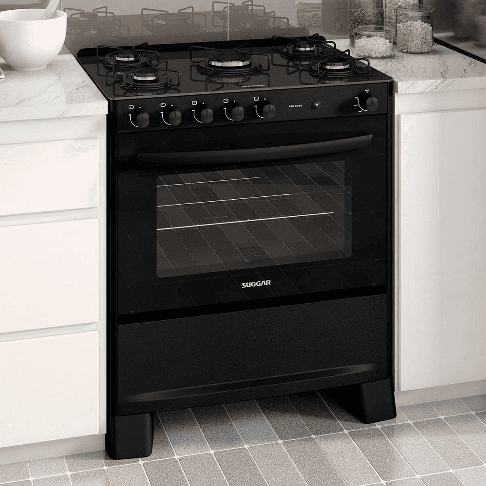 Fogão 5 Bocas Suggar Mesa de Vidro Preto Bivolt FGV510 Neo Cook, , large image number 5