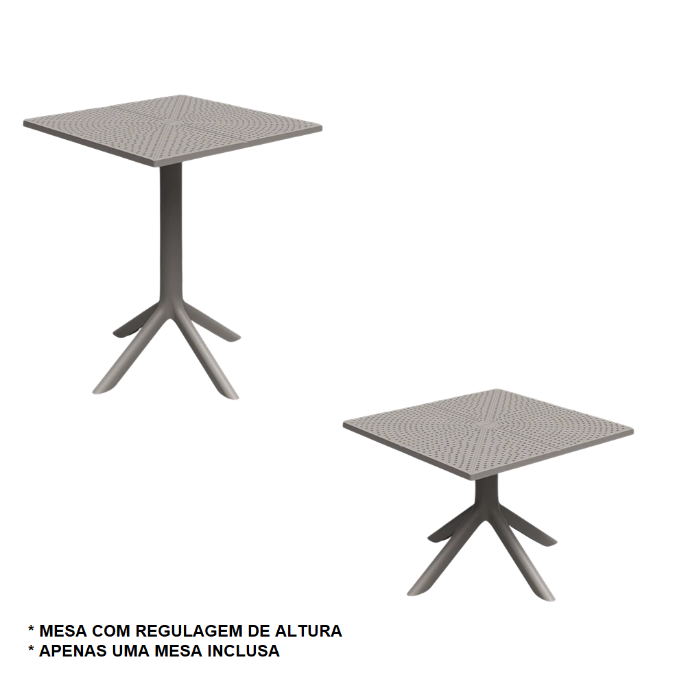 Mesa de Polipropileno 2 em 1 Forte Pl&aacute;stico Simpla 75x60 Nude