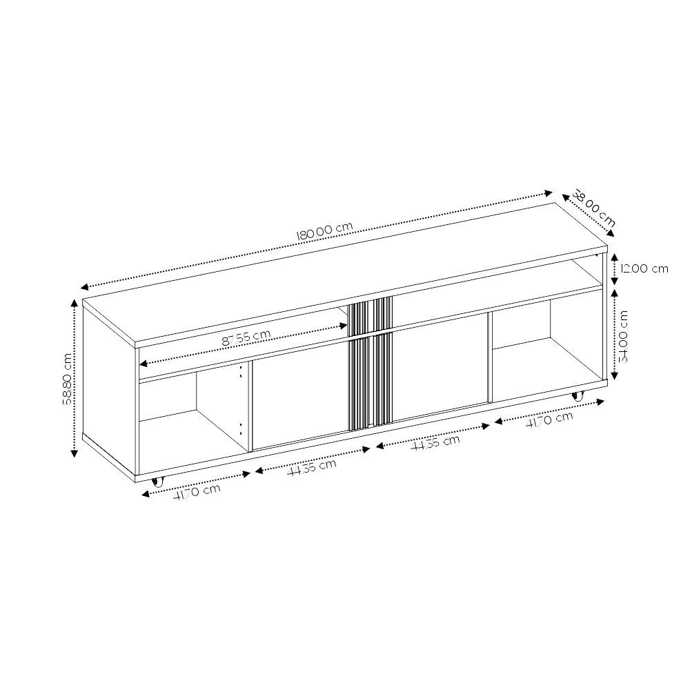 Rack para TV Até 70 Polegadas Freijó/Off White 180cm Notável NT1290, , large image number 7