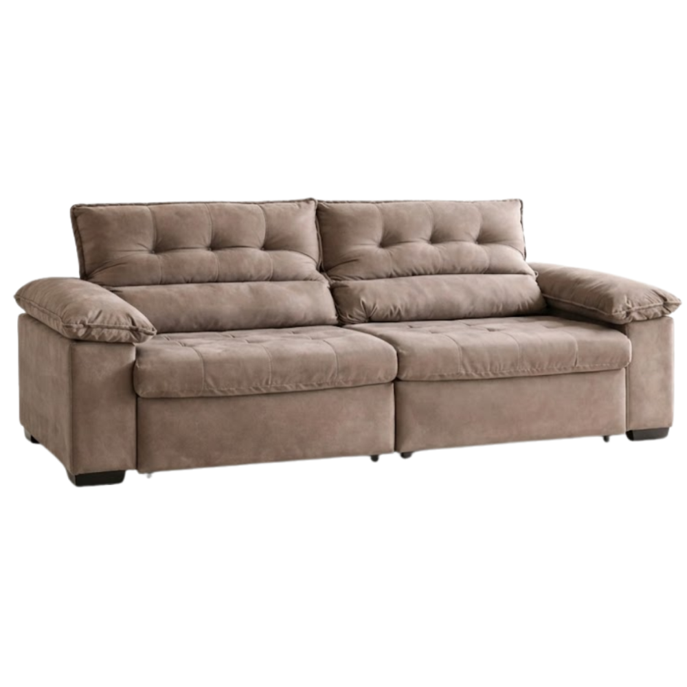 Sof&aacute; Retr&aacute;til e Reclin&aacute;vel 2 Lugares 230cm Cacau 194 Estocolmo Movelpaz