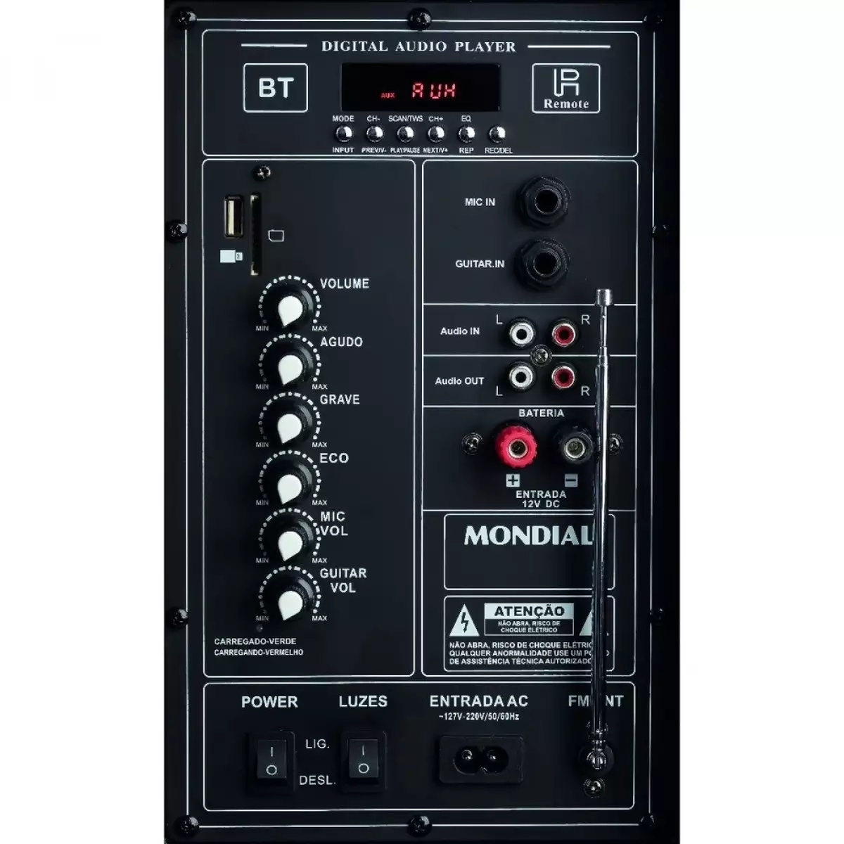 Caixa de Som Amplificada Mondial Bluetooth USB Rádio FM 550W Bivolt CM550, , large image number 1
