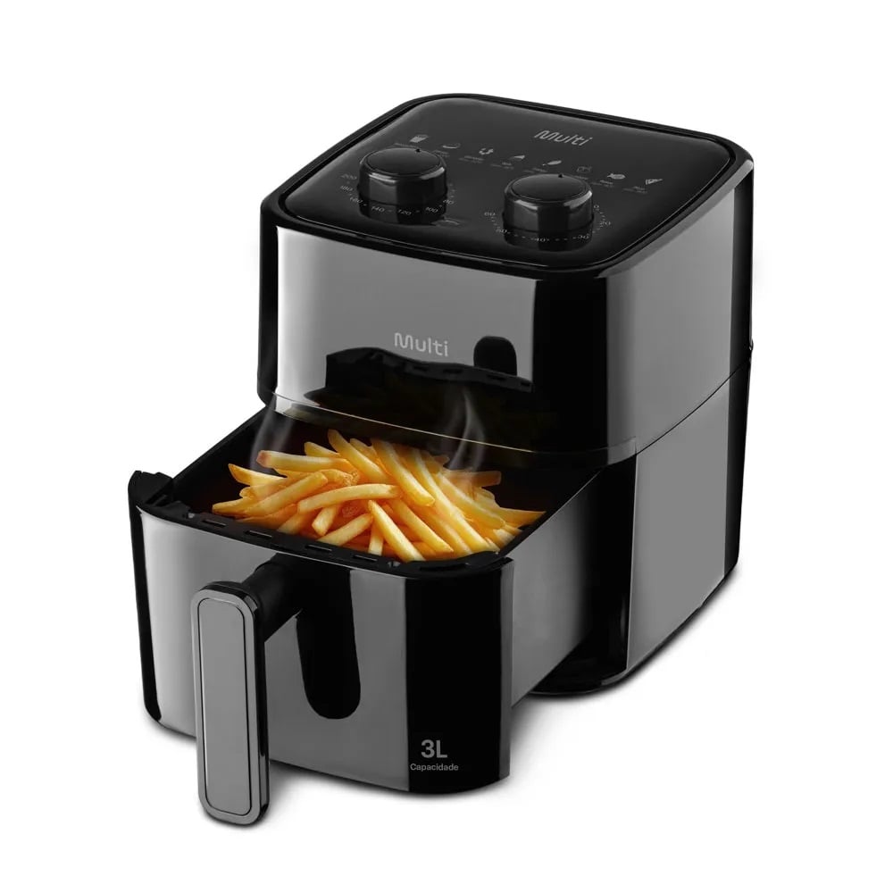 Fritadeira El&eacute;trica Air Fryer Multi Sem &Oacute;leo 3 Litros Preta 1200W 220V GO251, , large image number 4