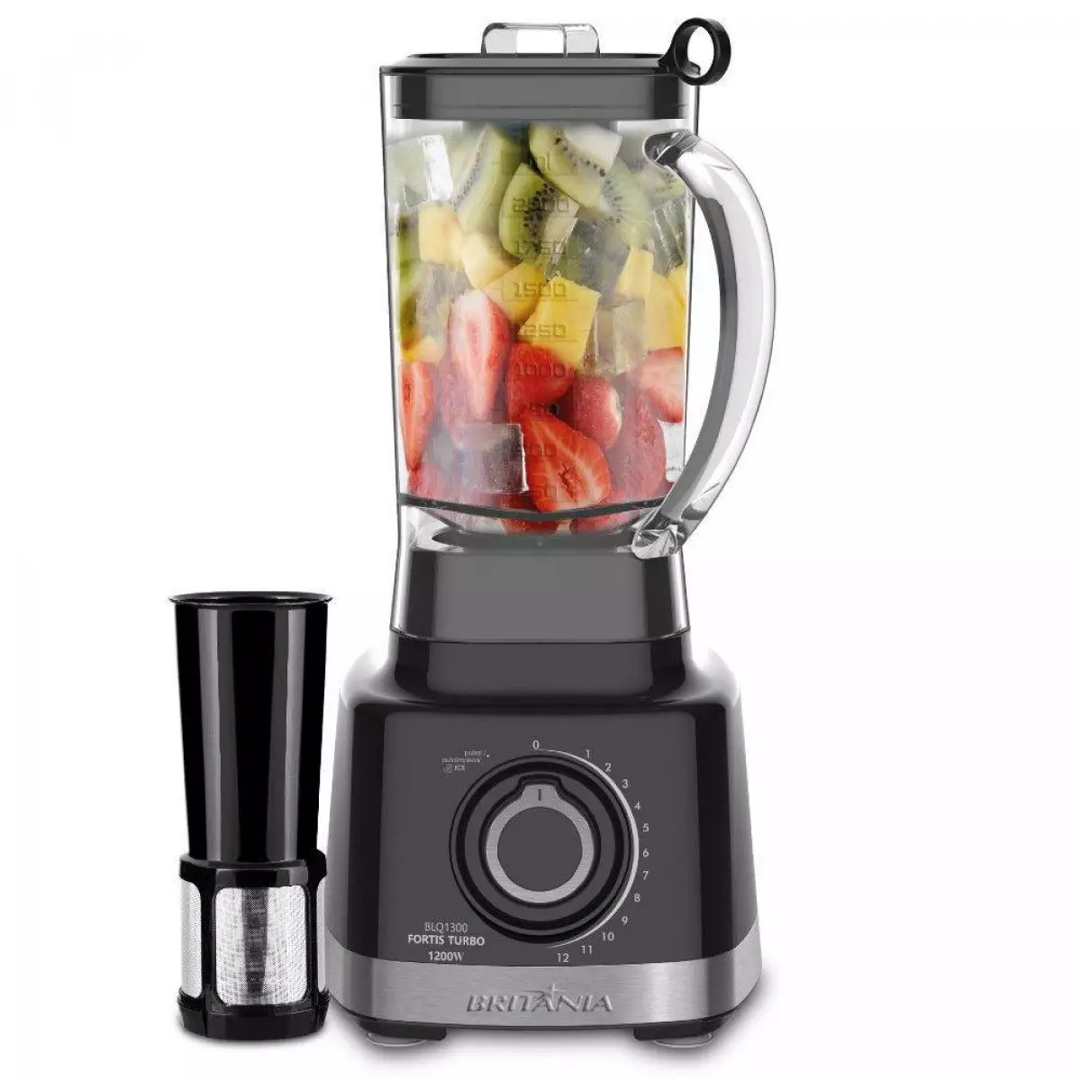 Liquidificador Britânia BLQ1300P Fortis Turbo com 12 Vel 1200W 220V, Preto, large image number 2