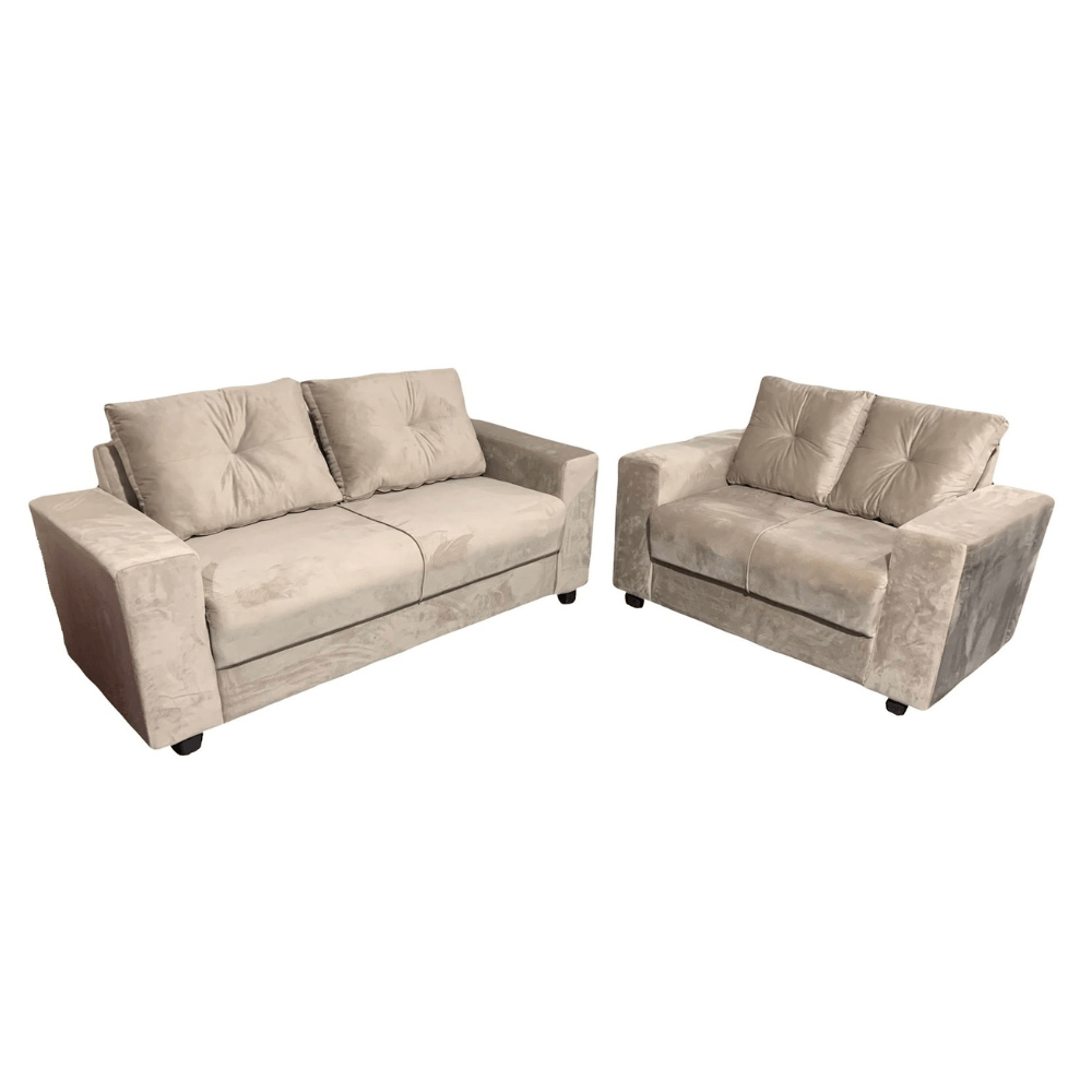 Conjunto de Sofá 2 e 3 Lugares Caramelo Movelpaz Amisterdã