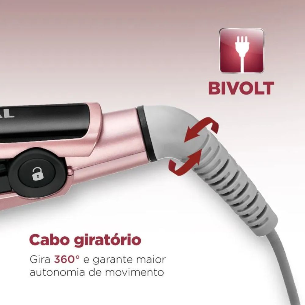 Prancha de Cabelo Mondial Alisadora Golden Rose P-20 Bivolt, , large image number 4