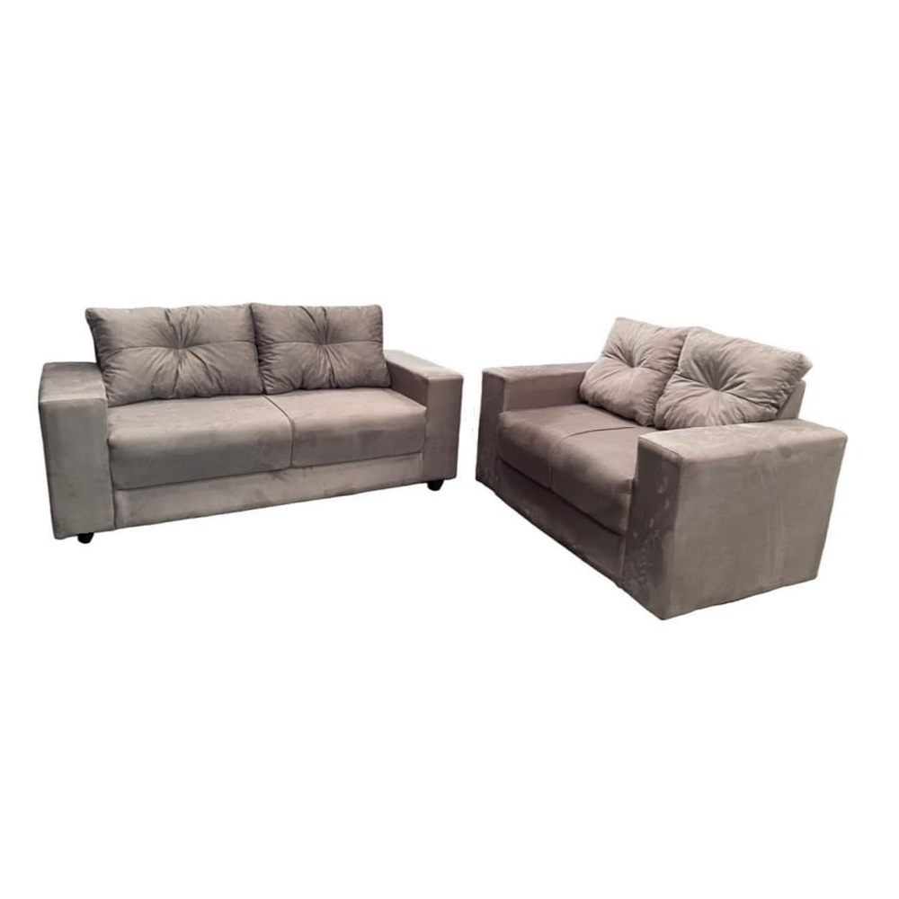 Sofá 2x3 Lugares 291 cm Cinza 163 Movelpaz Amisterdã