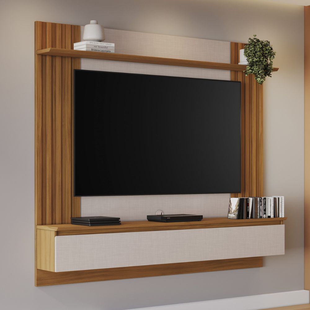 Painel Para TV Até 65 Polegadas Freijó/Off White Notável NT 1365, , large image number 1
