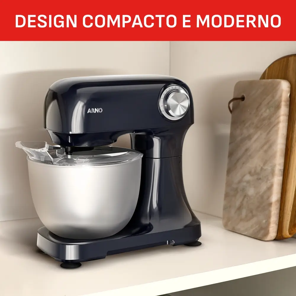 Batedeira Planet&aacute;ria Arno Preta Bake Easy KM10 Tigela em Inox 500W 220V, , large image number 9