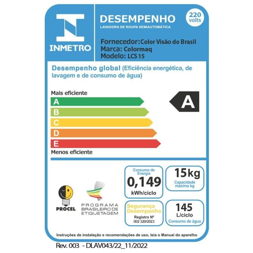 Tanquinho de Lavar Roupas Colormaq 15kg 220v LCS15 - Prata, Prata, large image number 4