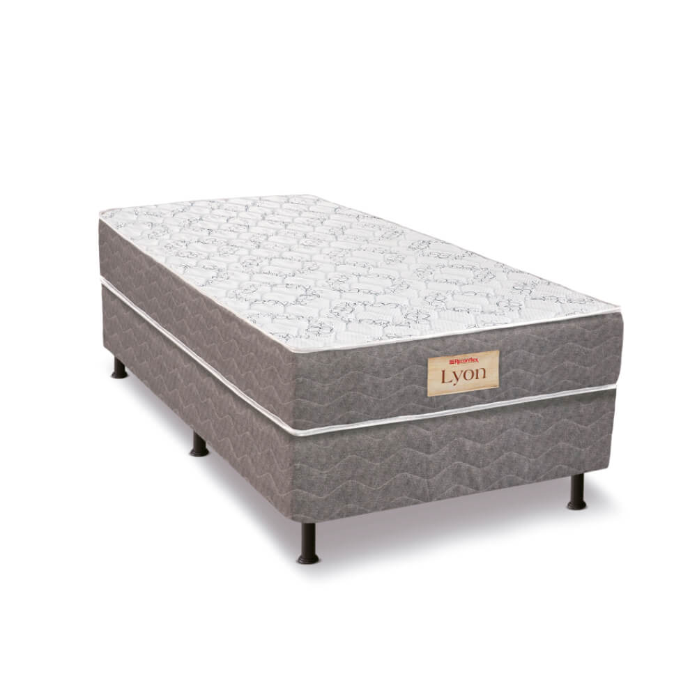 Cama Box Conjugada Solteirão Espuma D28 Lyon 188x88x55 cm Reconflex