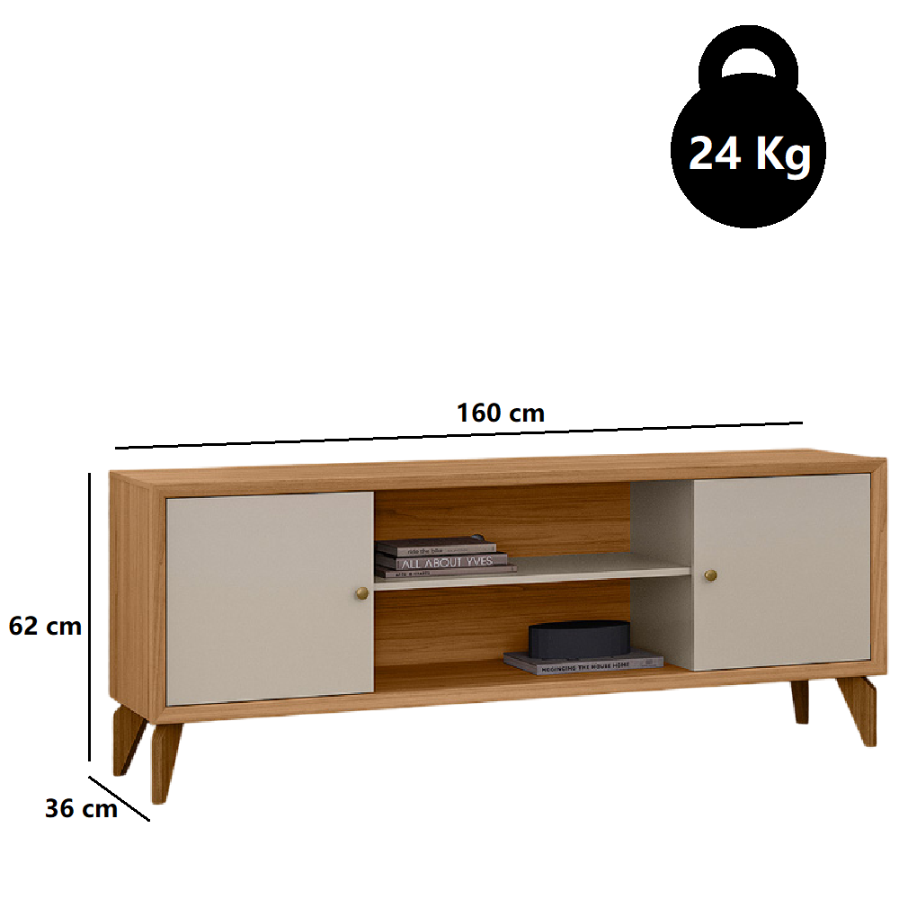 Rack Para Tv At&eacute; 70 Polegadas Jequitib&aacute;/Off White Fosco L&iacute;nea Porto, , large image number 4