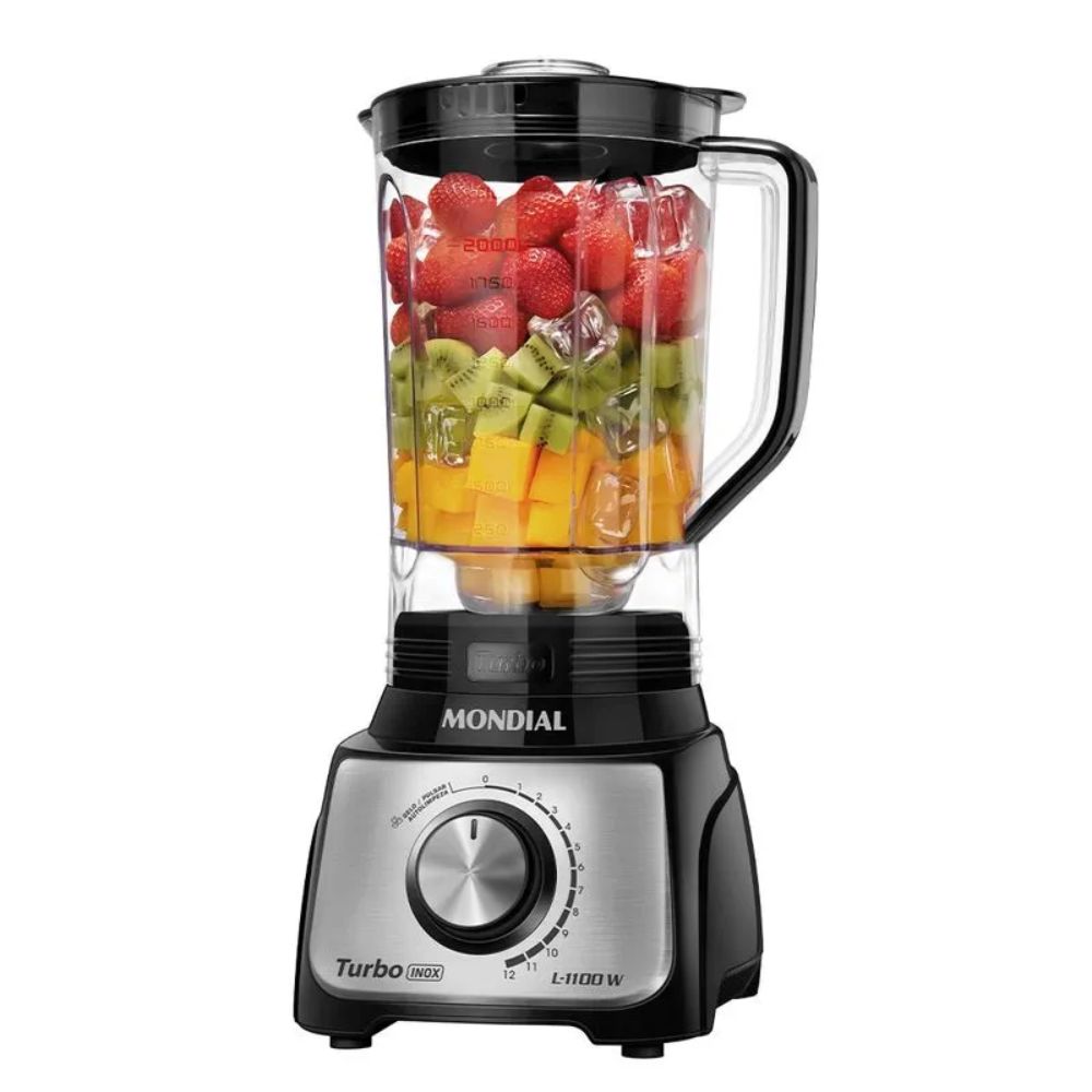 Liquidificador Mondial Turbo com Filtro 12 Velocidades L-1100-BI 3 Litros 220V 1100W, Preto, large image number 0