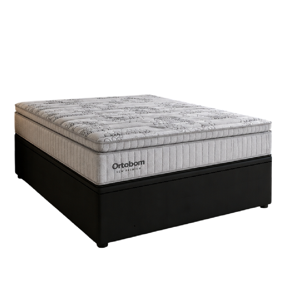 Cama Box Casal com Base Bau Courino D33 Molas Ensacadas Freedom 138x188x74,5 cm Ortobom