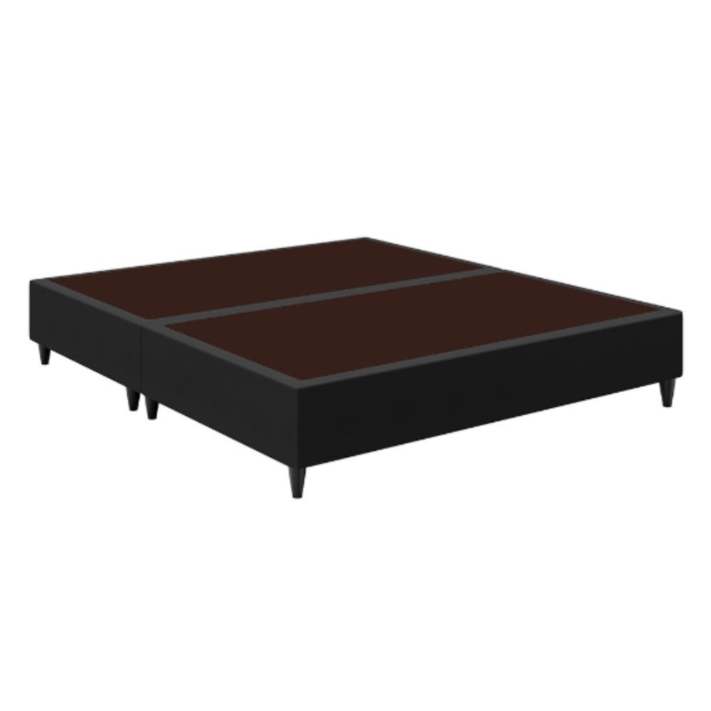 Base Cama Box Queen Sommier Corino Preto 198x158x30 cm Ortobom