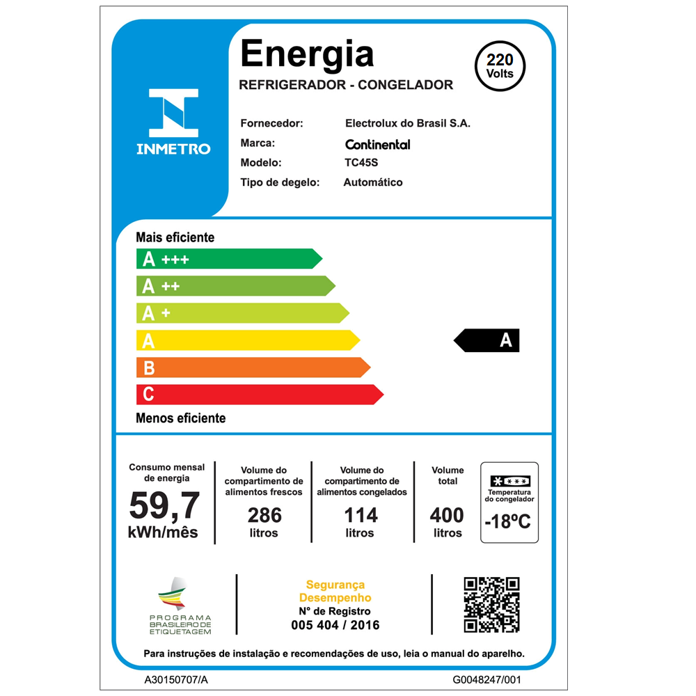 Geladeira Continental Frost Free Duplex TC45S 400L 2 Portas Inox, , large image number 9
