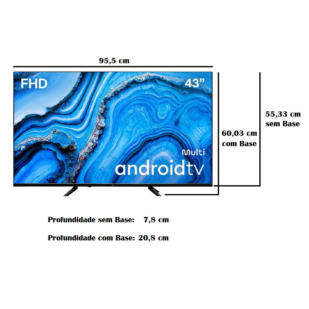 Smart TV DLED 43 Full HD Android 11 3 HDMI 2 USB 1 AV Multi TL066M, , large image number 6