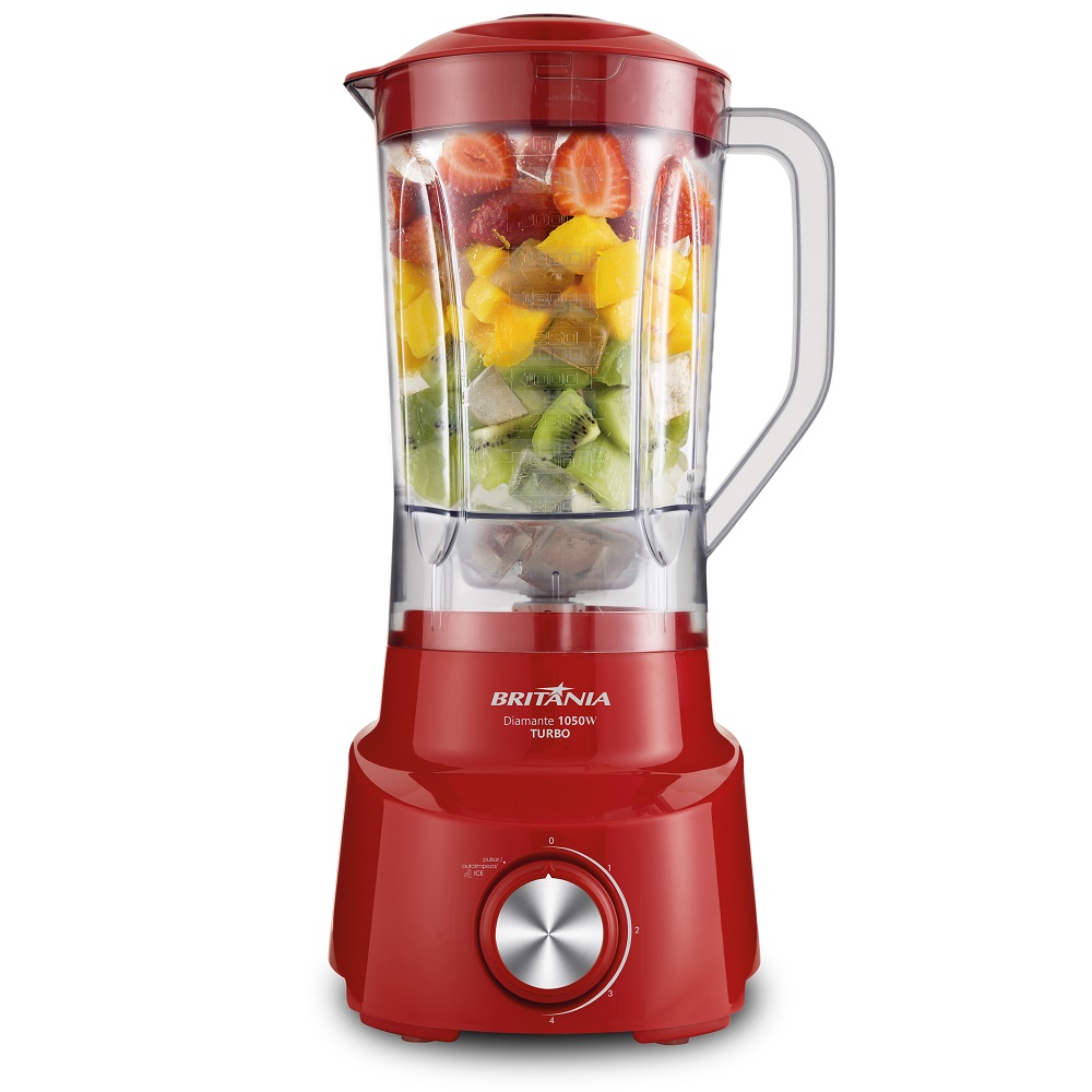 Liquidificador Britânia Diamante 800 Turbo com 4 Velocidades 1050W Vermelho 220V, , large image number 4