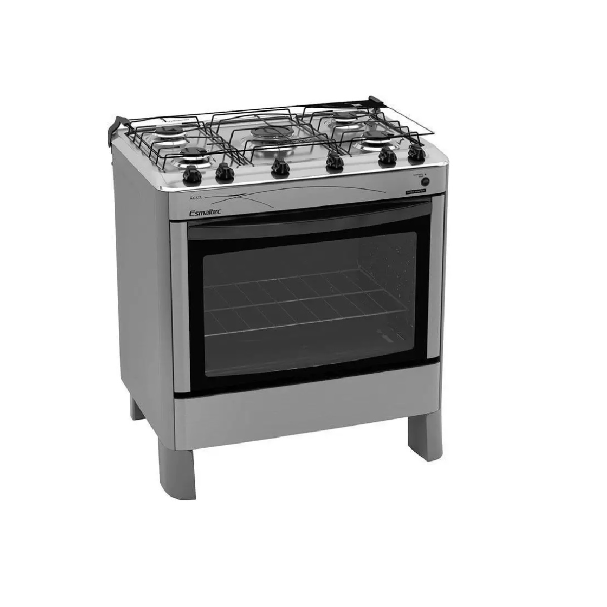 Fogão 5 Bocas Esmaltec Acendimento Automático Inox Bivolt Agata