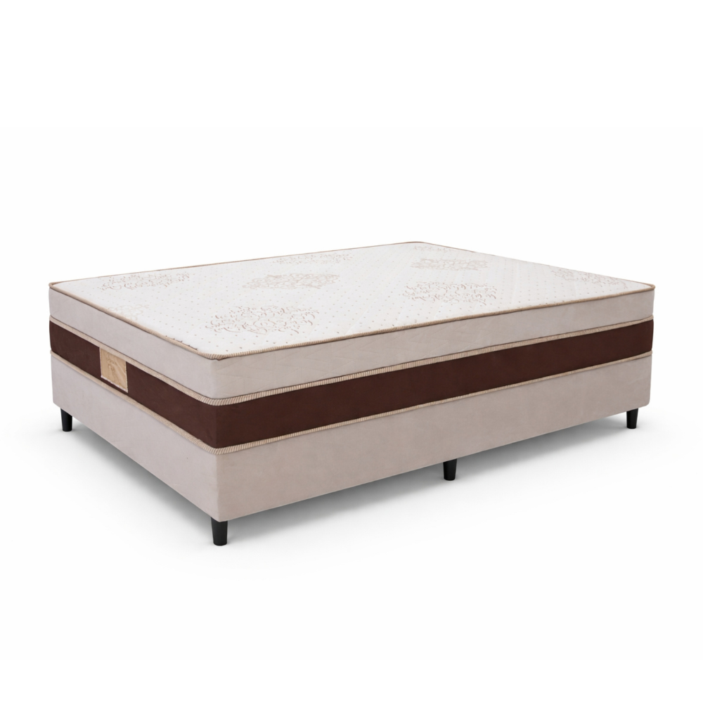 Cama Box Casal Conjugada Molas Ensacadas Tucson Gray 188x138x64 cm Caza Nobre