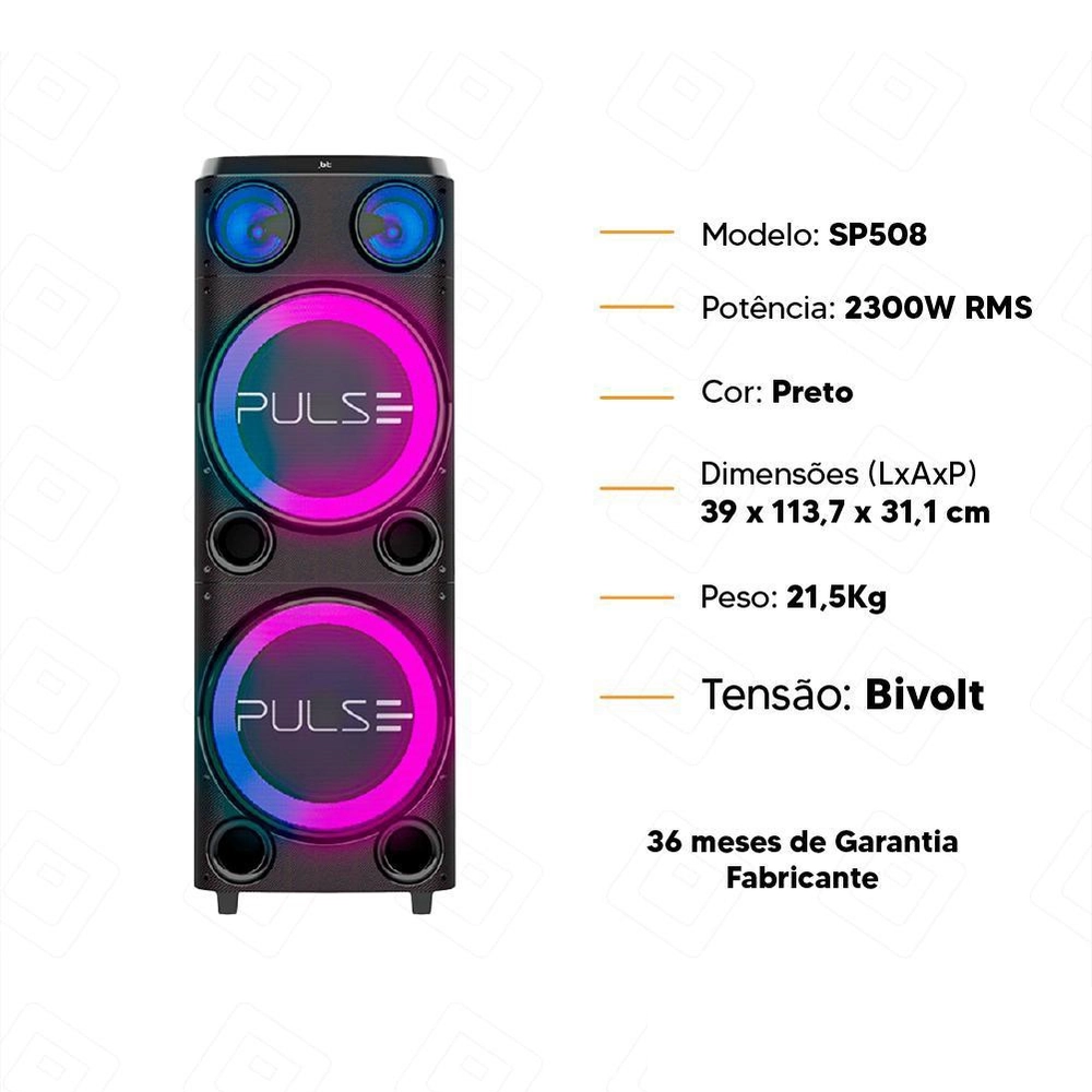Caixa de Som Pulse Bluetooth 2300W Bivolt SP508, , large image number 4