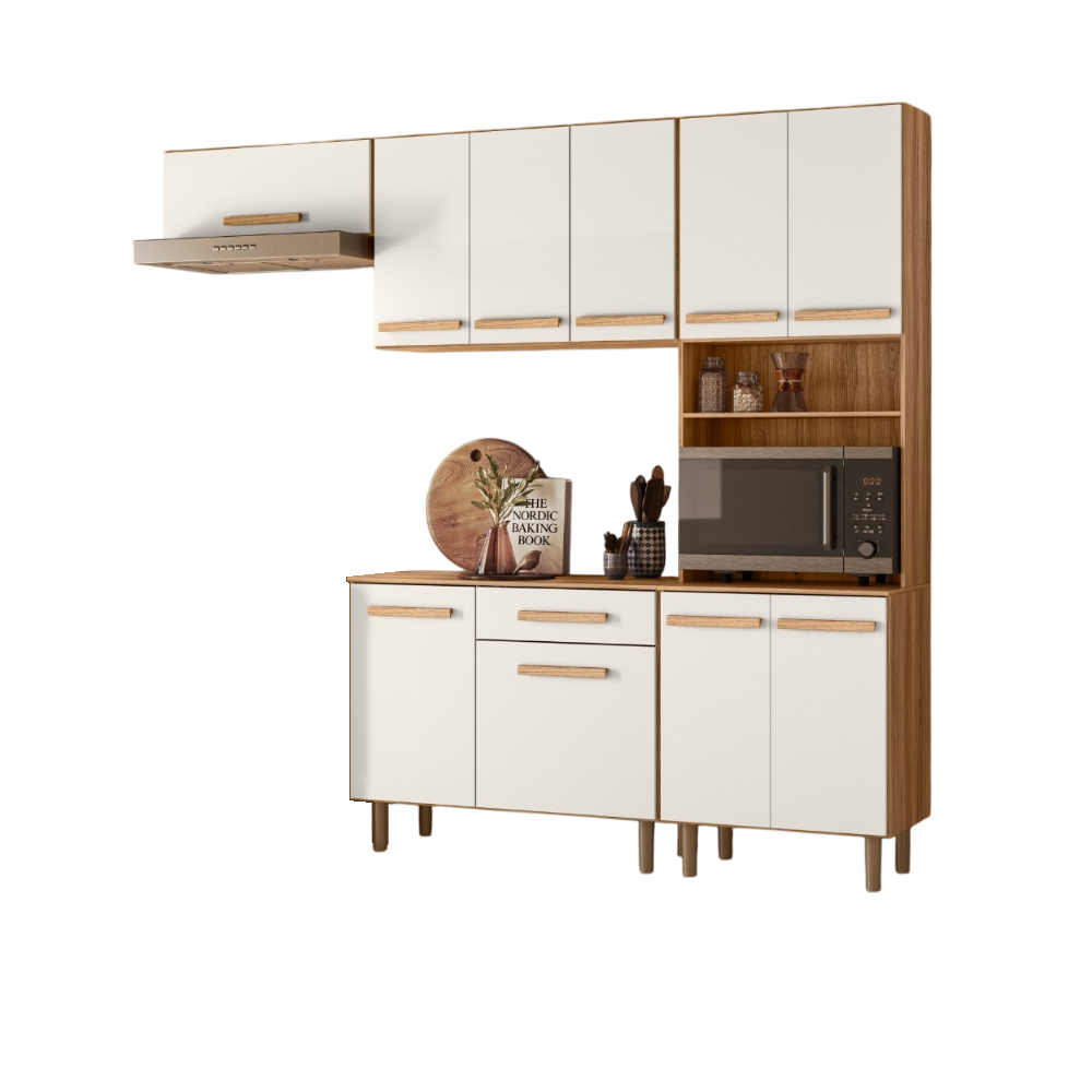 Cozinha Completa Nicioli Lemon 10 Portas 1 Gaveta Freijo Off White