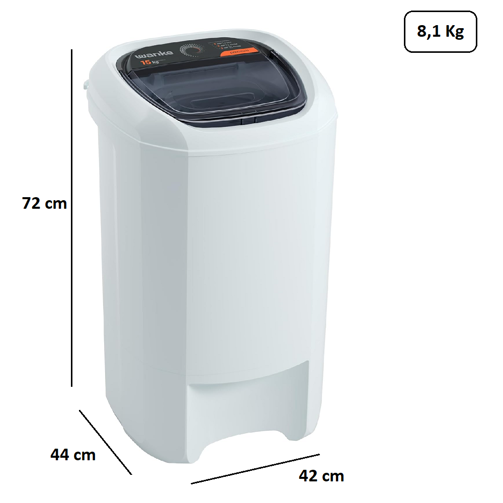 Centr&iacute;fuga de Roupas Wanke 15kg 220V Premiun Plus CWAT150 Branco, , large image number 6
