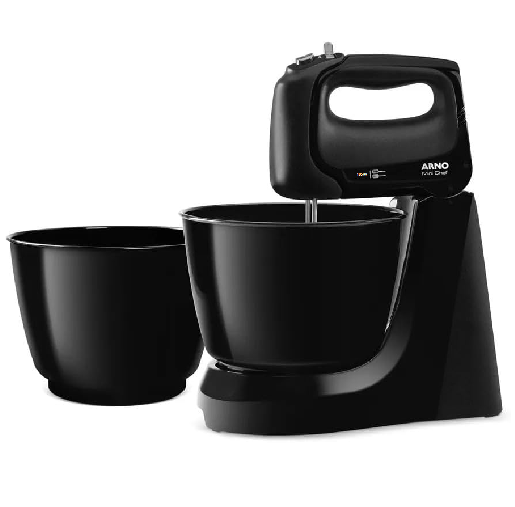 Batedeira Mini Chef Arno Preta HM11 2 Tigelas 185W 220V SX1638B2