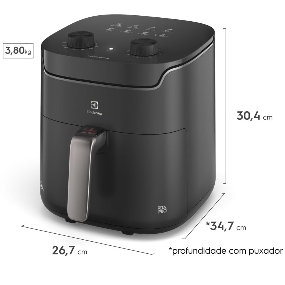 Fritadeira Elétrica Air Fryer Electrolux Sem Óleo 5,6 Litros Cinza 220V EAF-40, , large image number 5