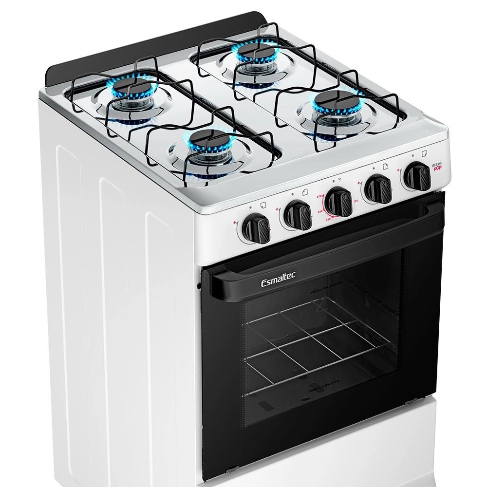 Fogão 4 bocas Esmaltec Mesa de Inox Branco Ideal Pop F4ISB 4120, , large image number 3