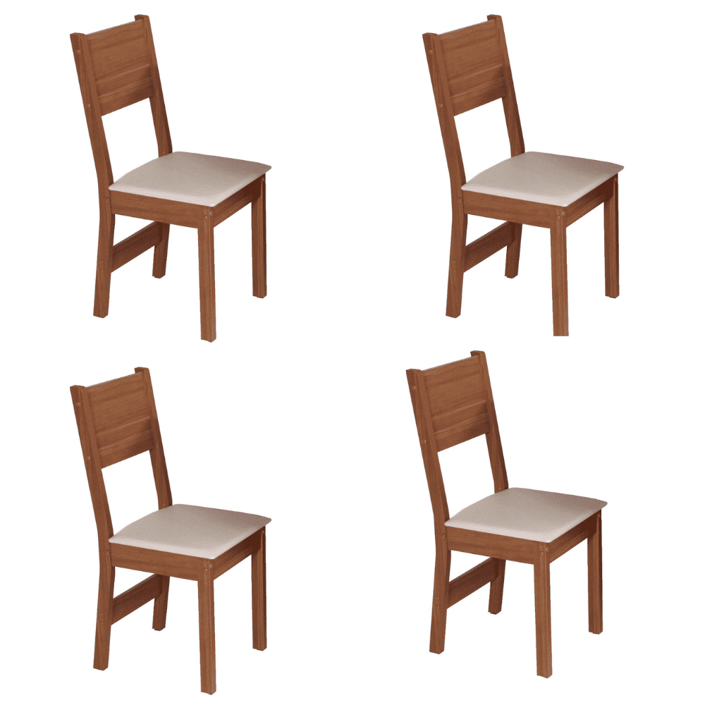 Mesa de Jantar 4 Cadeiras Millena Redonda 90x90 cm S&atilde;o Carlos Ayla 100% MDF, , large image number 3