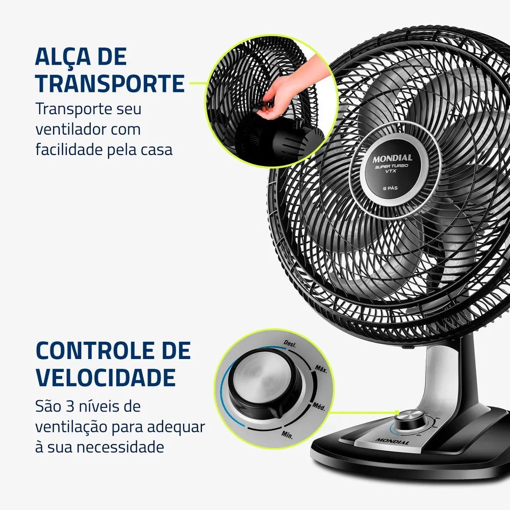 Ventilador de Mesa Mondial 40cm Turbo 8 Pás 220V VTX-40, , large image number 4