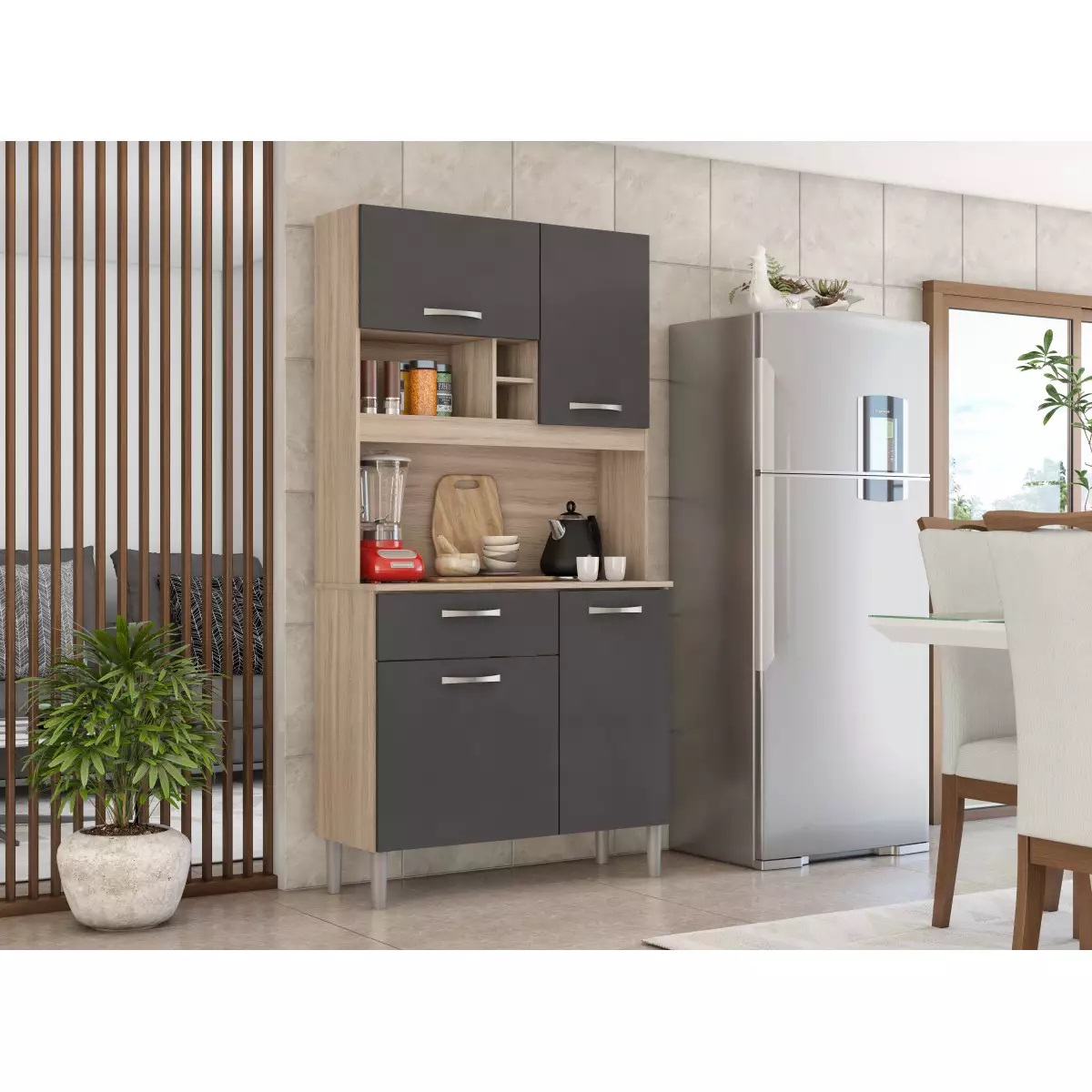 Kit Cozinha Demóbile Malta 4 Portas e 1 Gaveta