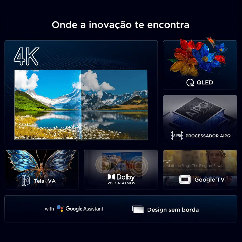 Smart TV 75 Polegadas TCL QLED 4K Wi-Fi Google TV 3 HDMI 1 USB 75P7K, , large image number 2