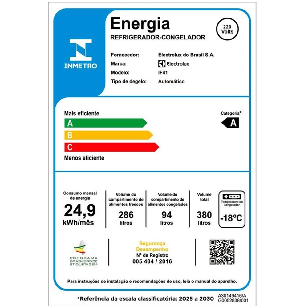 Geladeira Electrolux Frost Free Duplex IF41 380L 2 Portas Branca, , large image number 9