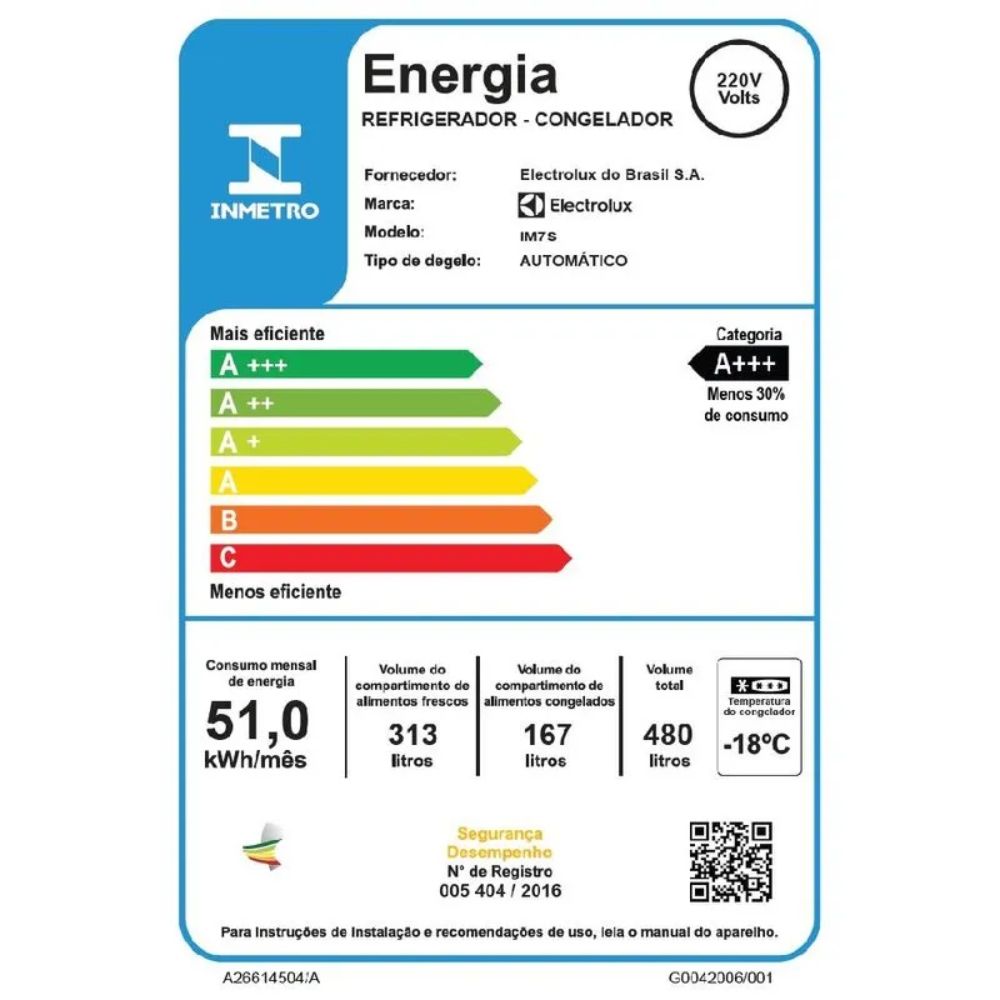 Geladeira Frost Free Electrolux Inverter 3 Portas Cinza 480L Efficient AutoSense 220V IM7S, , large image number 8