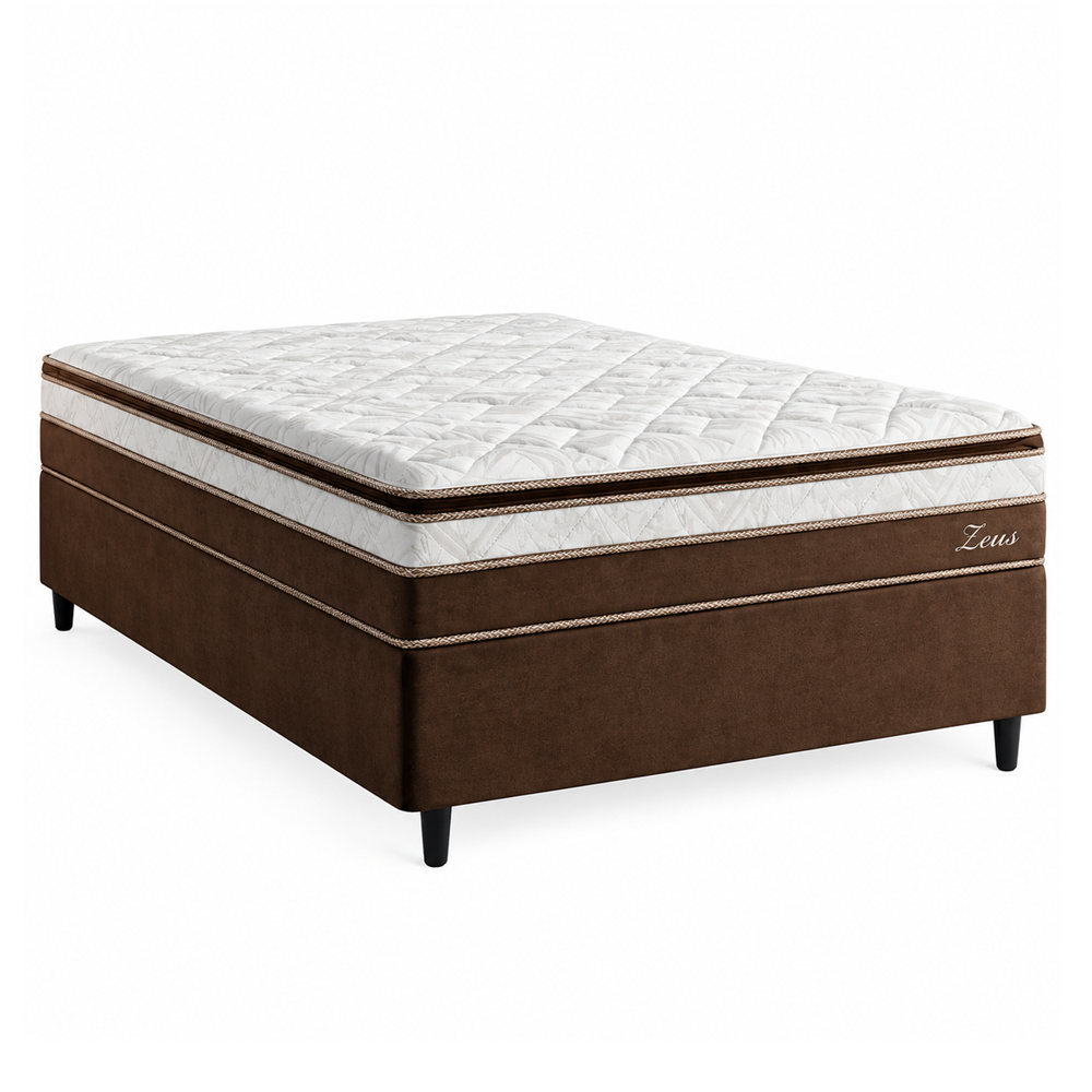 Conjunto Box Casal Espuma AG60 D33 Caza Nobre Zeus 138x188x66cm