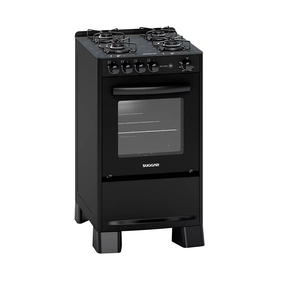Fogão 4 Bocas Suggar Mesa de Vidro Preto Bivolt FGV410 Neo Cook, , large image number 0